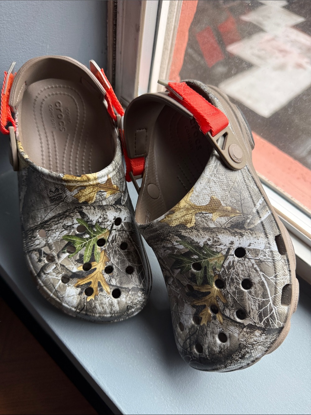 CROCS Realtree Camo Clogs with Bright Orange comfort Strap